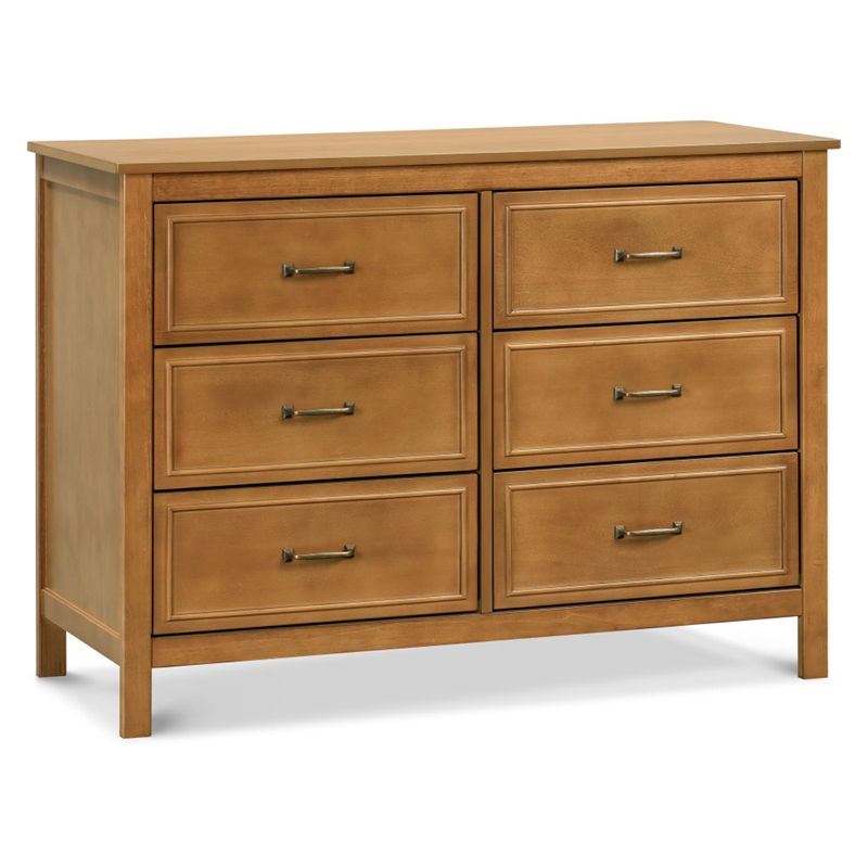 DaVinci Charlie 6-Drawer Pine Wood Double Dresser In Chestnut