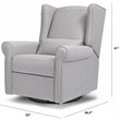 DaVinci Hayden Polyester Fabric Recliner and Swivel Glider in Misty Gray