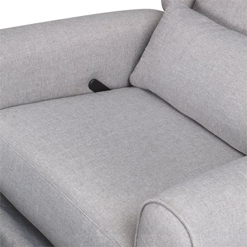 DaVinci Hayden Polyester Fabric Recliner and Swivel Glider in Misty Gray