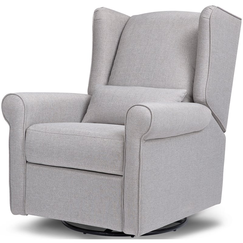 DaVinci Hayden Polyester Fabric Recliner and Swivel Glider in Misty Gray