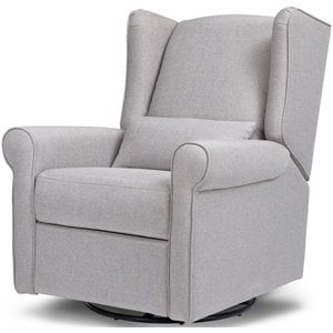 DaVinci Hayden Polyester Fabric Recliner and Swivel Glider in Misty Gray