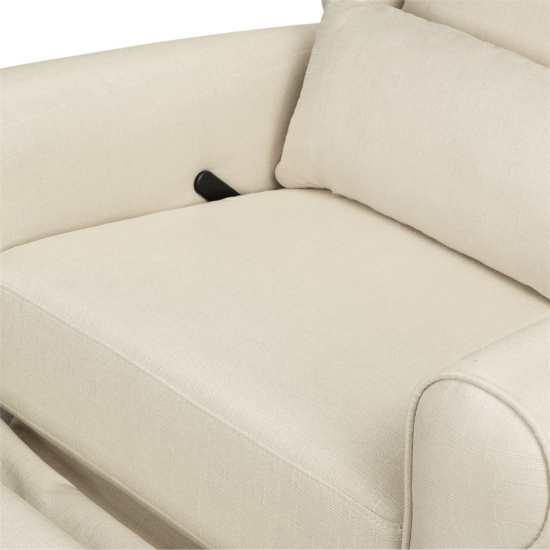 DaVinci Hayden Polyester Fabric Recliner and Swivel Glider in Natural Oat