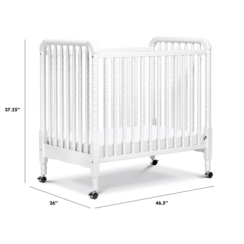 DaVinci Jenny Lind Pine Wood 3-in-1 Convertible Mini Crib in White