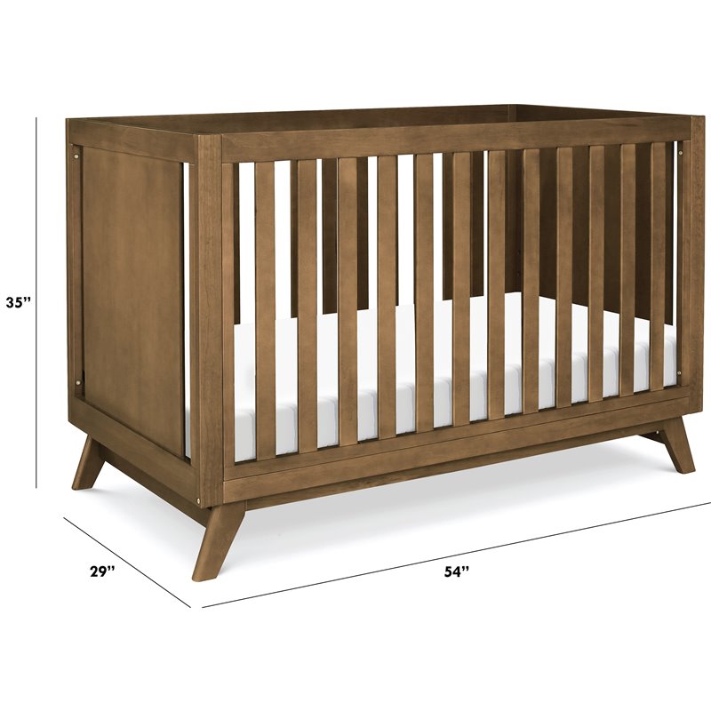 DaVinci Otto Pine Wood 3-in-1 Convertible Crib in Walnut