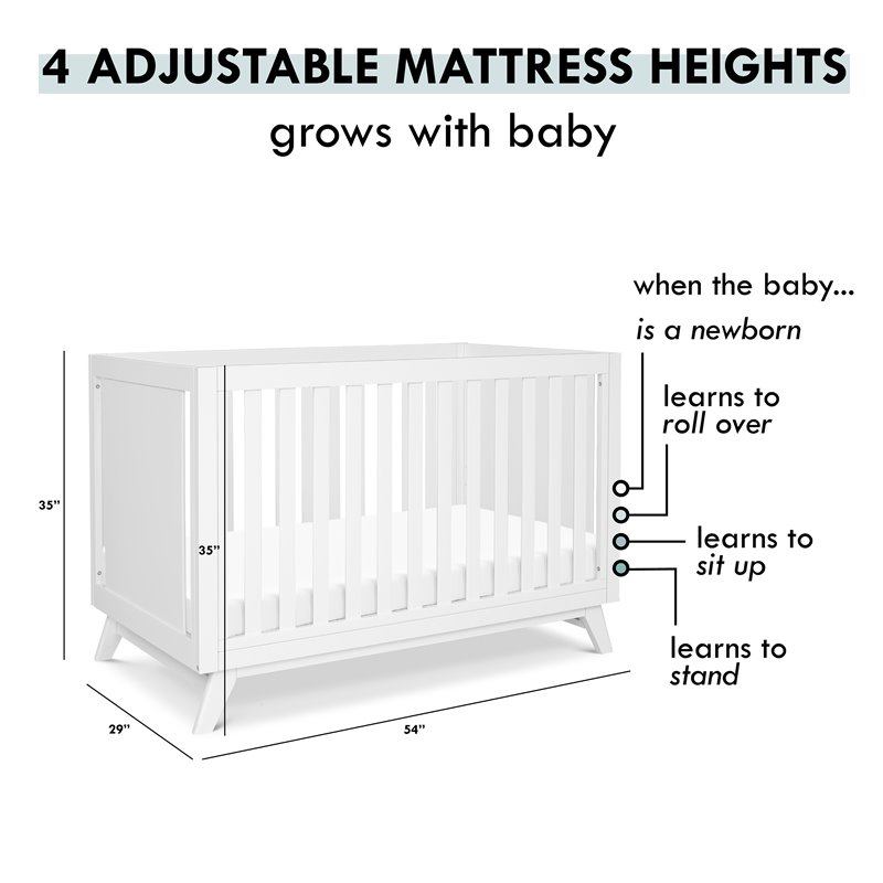 DaVinci Otto Pine Wood 3-in-1 Convertible Crib in White