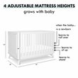 DaVinci Otto Pine Wood 3-in-1 Convertible Crib in White