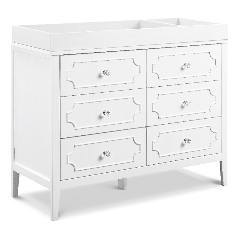 Davinci Chloe Regency 6-Drawer Modern Pine Wood and MDF Dresser in White