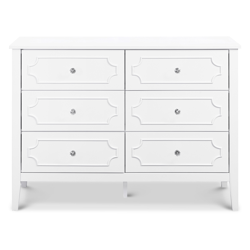 Davinci Chloe Regency 6-Drawer Modern Pine Wood and MDF Dresser in White