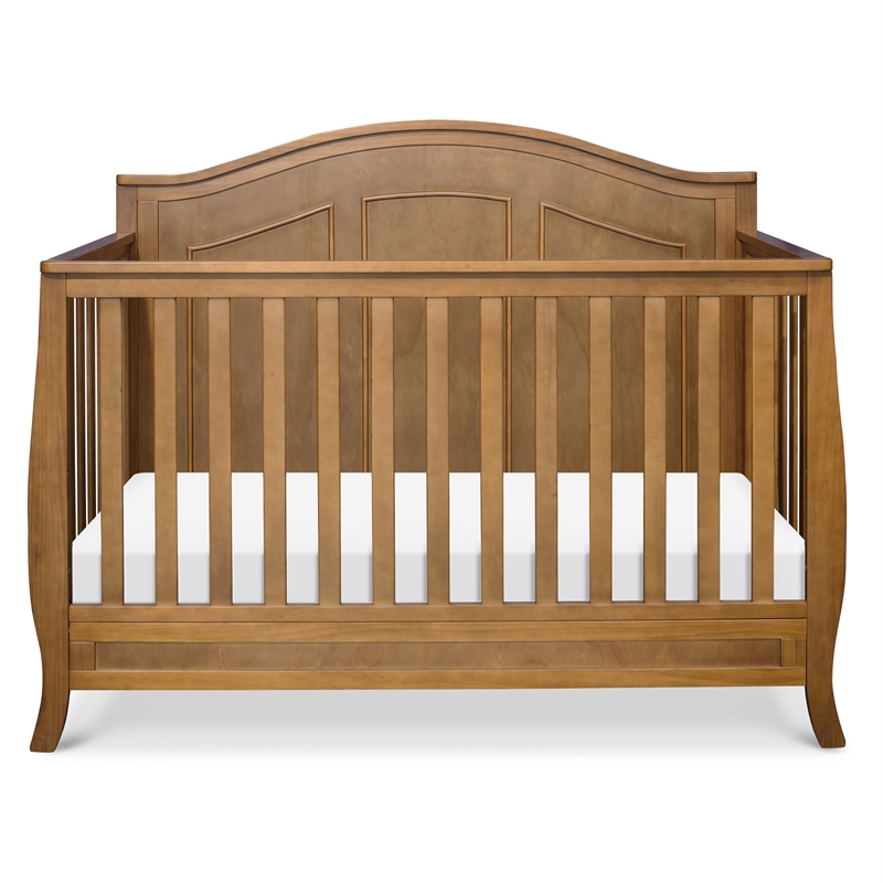 Davinci Emmett Modern Pine Wood and MDF 4-In-1 Convertible Crib in Chestnut