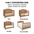 Davinci Emmett Modern Pine Wood and MDF 4-In-1 Convertible Crib in Chestnut