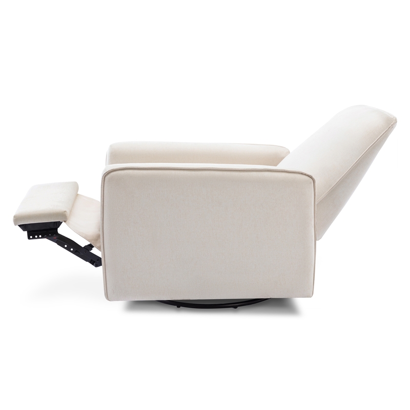 Davinci Penny Modern Polyester Fabric Recliner and Swivel Glider in Cream