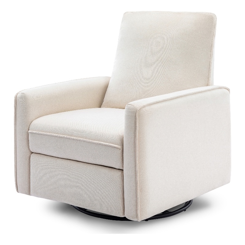 Davinci Penny Modern Polyester Fabric Recliner and Swivel Glider in Cream