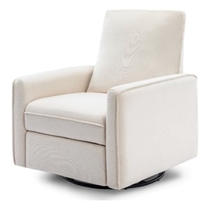 Davinci Penny Modern Polyester Fabric Recliner and Swivel Glider in Cream