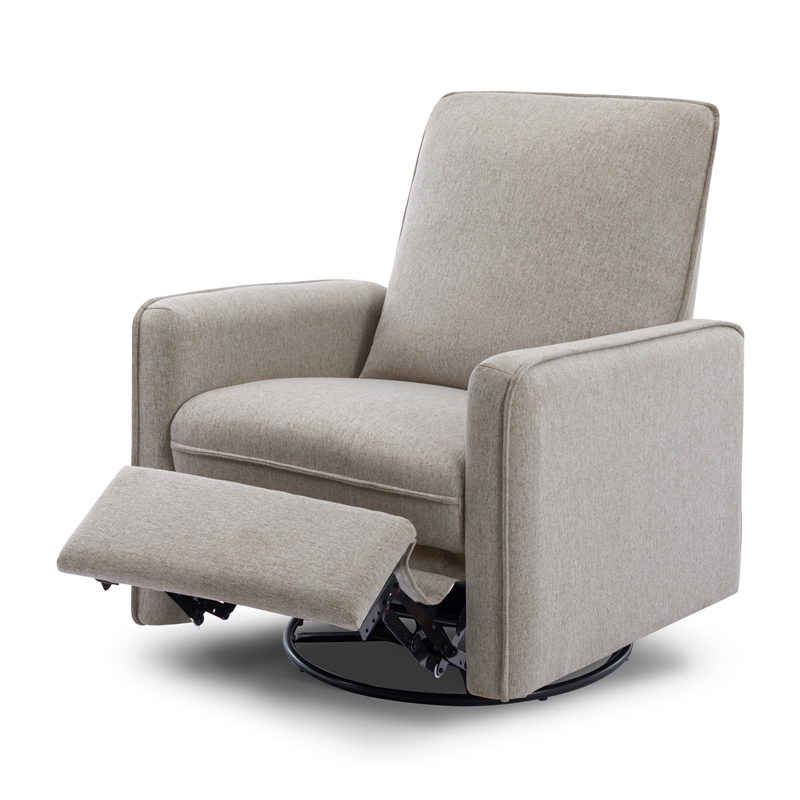 Davinci Penny Modern Polyester Fabric Recliner and Swivel Glider in Gray