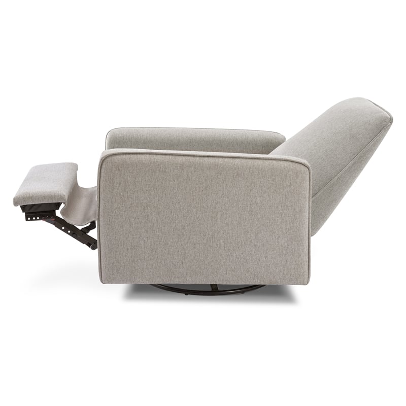 Davinci Penny Modern Polyester Fabric Recliner and Swivel Glider in Gray