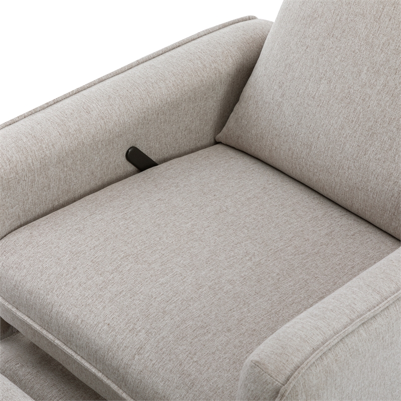 Davinci Penny Modern Polyester Fabric Recliner and Swivel Glider in Gray
