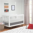 Davinci Marley Modern Pine Wood 3-In-1 Convertible Crib in White/Walnut