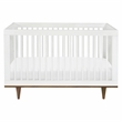 Davinci Marley Modern Pine Wood 3-In-1 Convertible Crib in White/Walnut