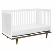Davinci Marley Modern Pine Wood 3-In-1 Convertible Crib in White/Walnut