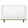 Davinci Marley Modern Pine Wood 3-In-1 Convertible Crib in White/Walnut