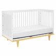 Davinci Marley Modern Pine Wood 3-In-1 Convertible Crib in White/Natural