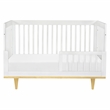 Davinci Marley Modern Pine Wood 3-In-1 Convertible Crib in White/Natural