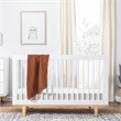 Davinci Marley Modern Pine Wood 3-In-1 Convertible Crib in White/Natural