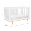 Davinci Marley Modern Pine Wood 3-In-1 Convertible Crib in White/Natural