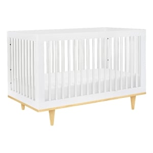 Davinci Marley Modern Pine Wood 3-In-1 Convertible Crib in White/Natural