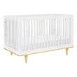 Davinci Marley Modern Pine Wood 3-In-1 Convertible Crib in White/Natural
