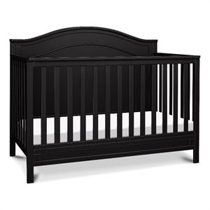 Davinci Charlie Modern Pine Wood and MDF 4-In-1 Convertible Crib in Ebony Black