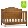 Davinci Charlie Modern Pine Wood and MDF 4-In-1 Convertible Crib in Chestnut