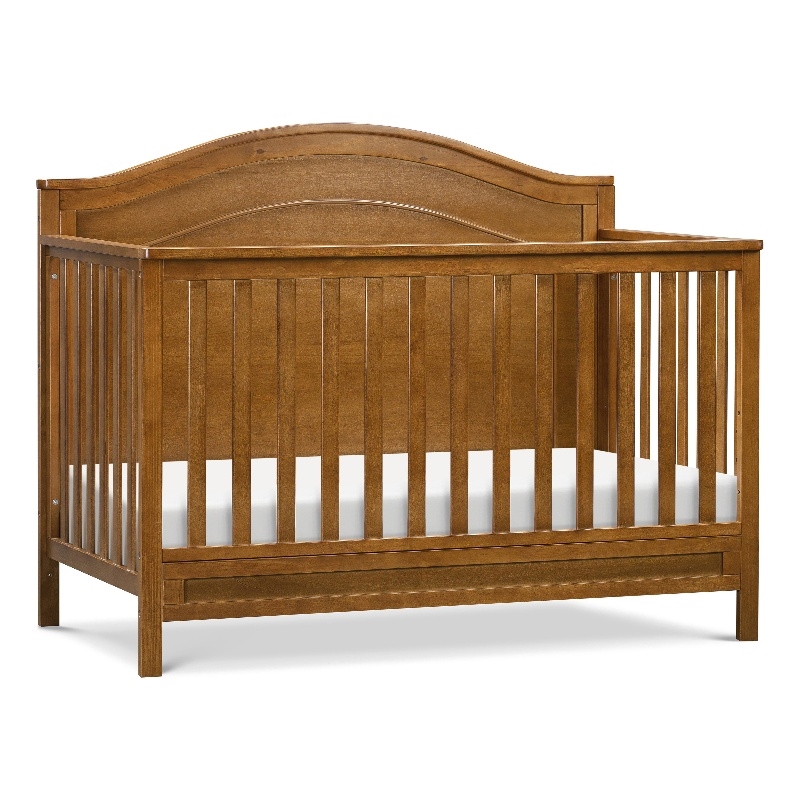 Davinci Charlie Modern Pine Wood and MDF 4-In-1 Convertible Crib in Chestnut
