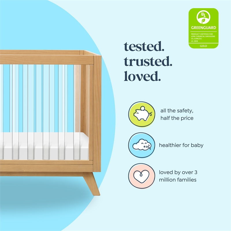 DaVinci Otto 3-in-1 Convertible Crib with Acrylic Slats in Light Brown