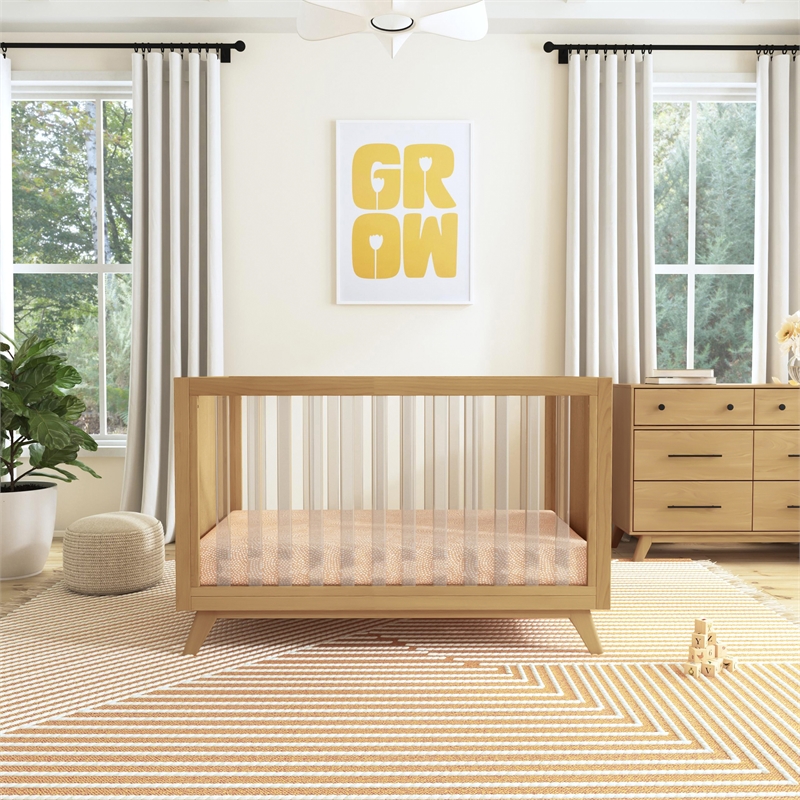 DaVinci Otto 3-in-1 Convertible Crib with Acrylic Slats in Light Brown