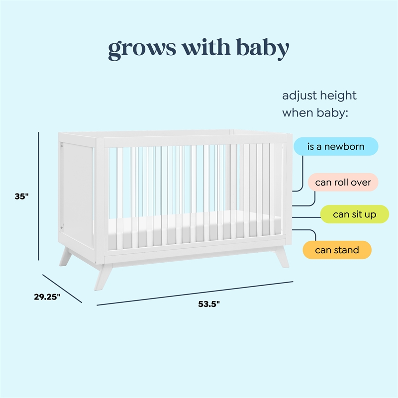 DaVinci Otto 3-in-1 Convertible Crib with Acrylic Slats in White