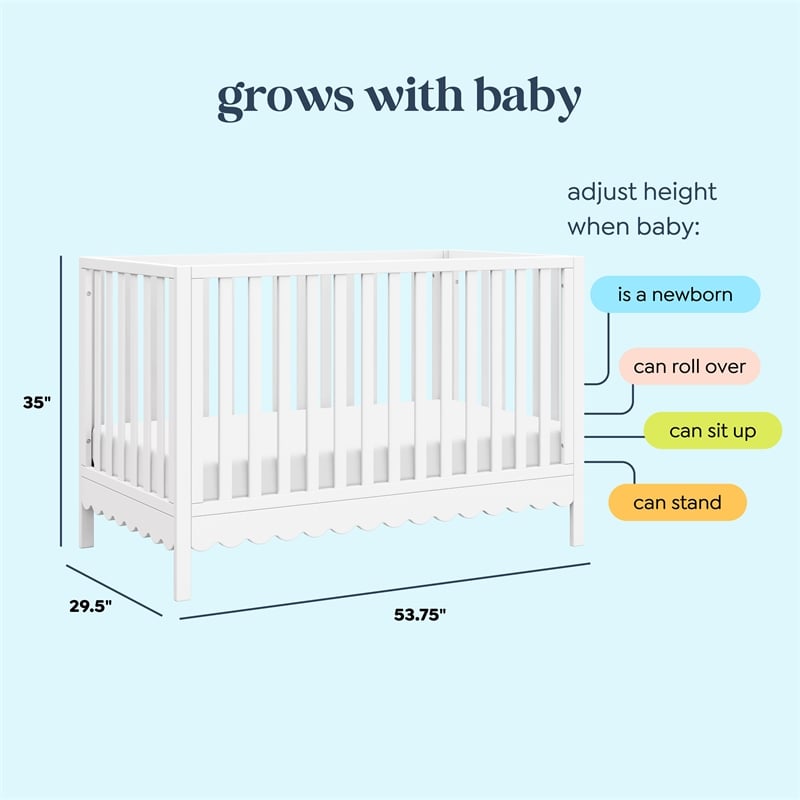 DaVinci Sammy Scallop 4-in-1  Convertible Crib in White