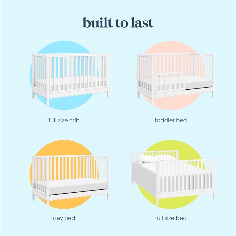 DaVinci Sammy Scallop 4-in-1  Convertible Crib in White