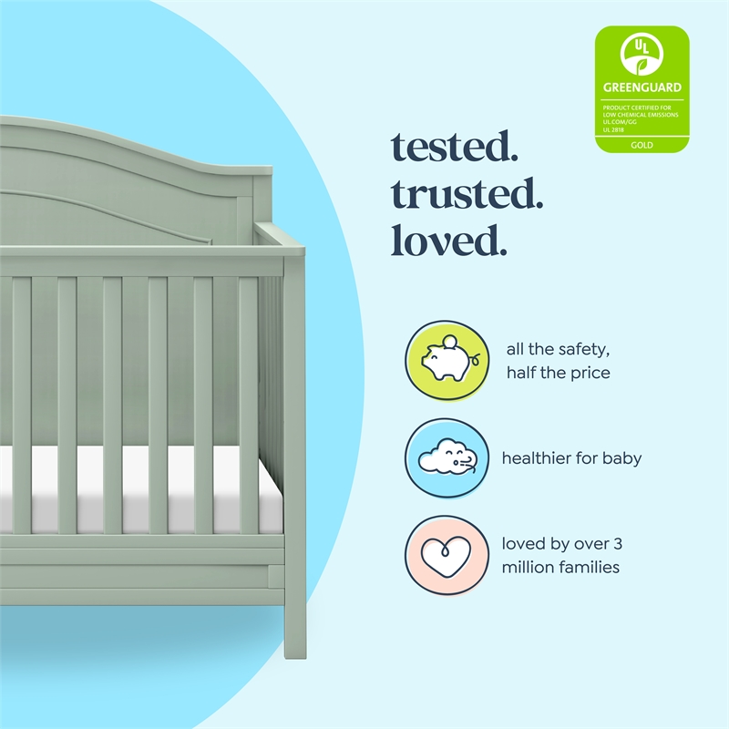 DaVinci Charlie 4-in-1 Convertible Crib in Green