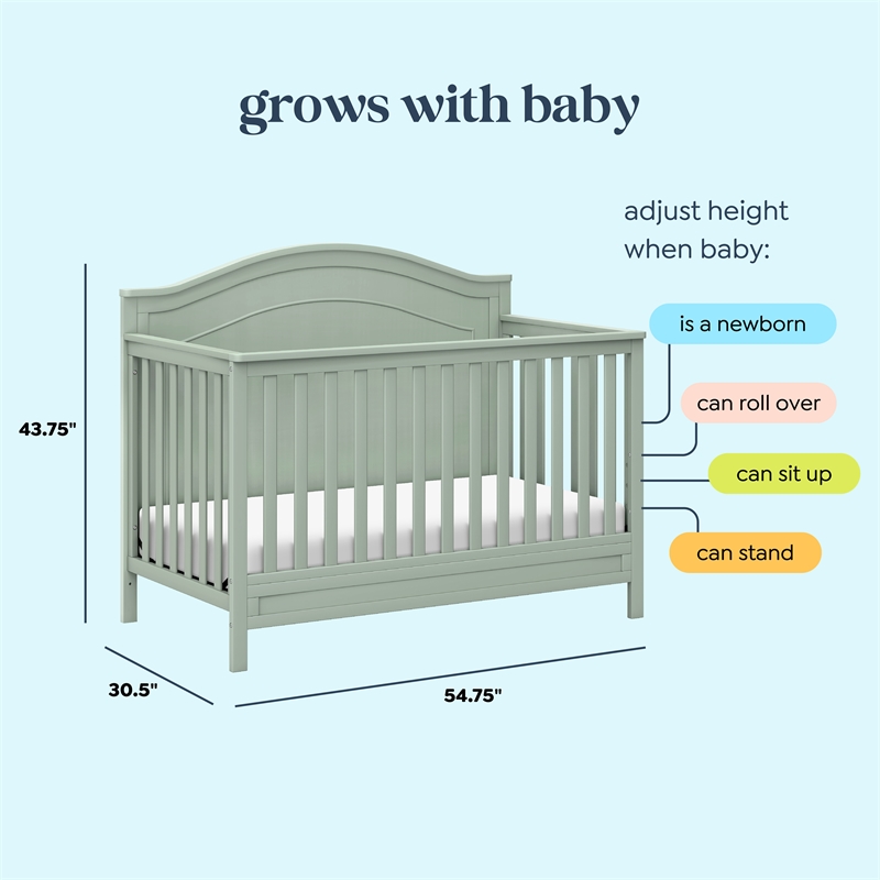 DaVinci Charlie 4-in-1 Convertible Crib in Green