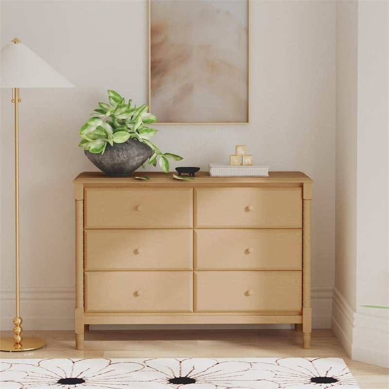 DaVinci Jenny Lind Spindle 6-Drawer Dresser in Light Brown