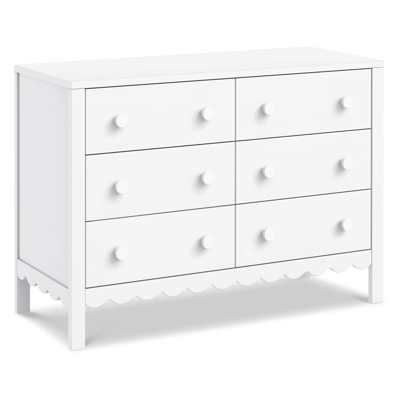 DaVinci Sammy Scallop 6-Drawer Dresser in White