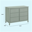 DaVinci Charlie 6-Drawer Double Dresser in Little Sage