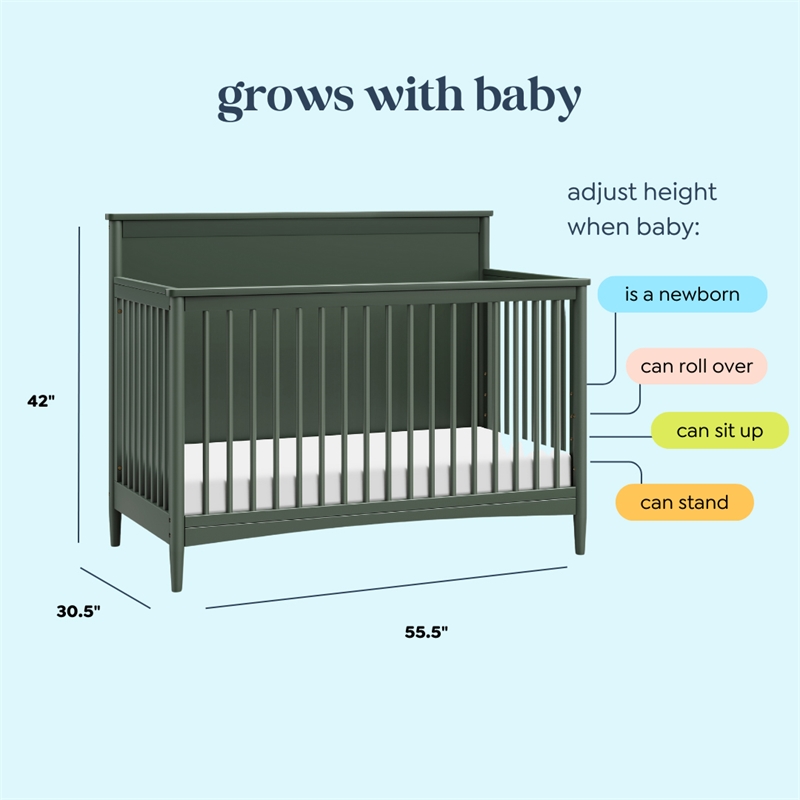 DaVinci Frem 4-in-1 Convertible Crib in Green
