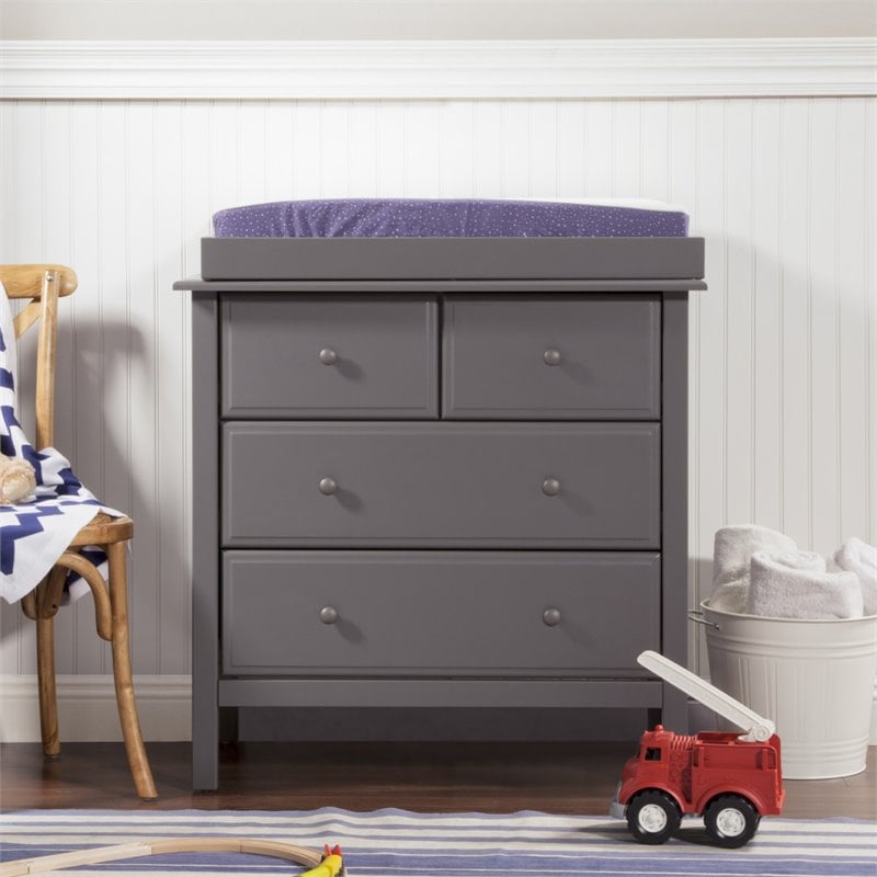DaVinci Autumn 4-Drawers Pine Wood Baby Dresser in Slate