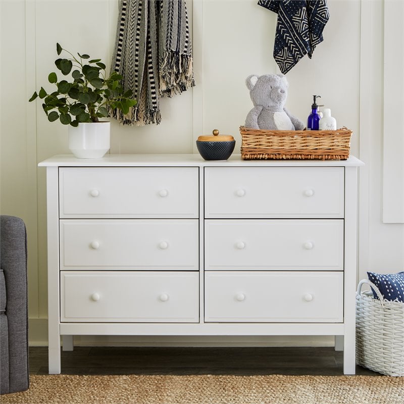DaVinci Jayden 6-Drawer Double Wide Dresser in White