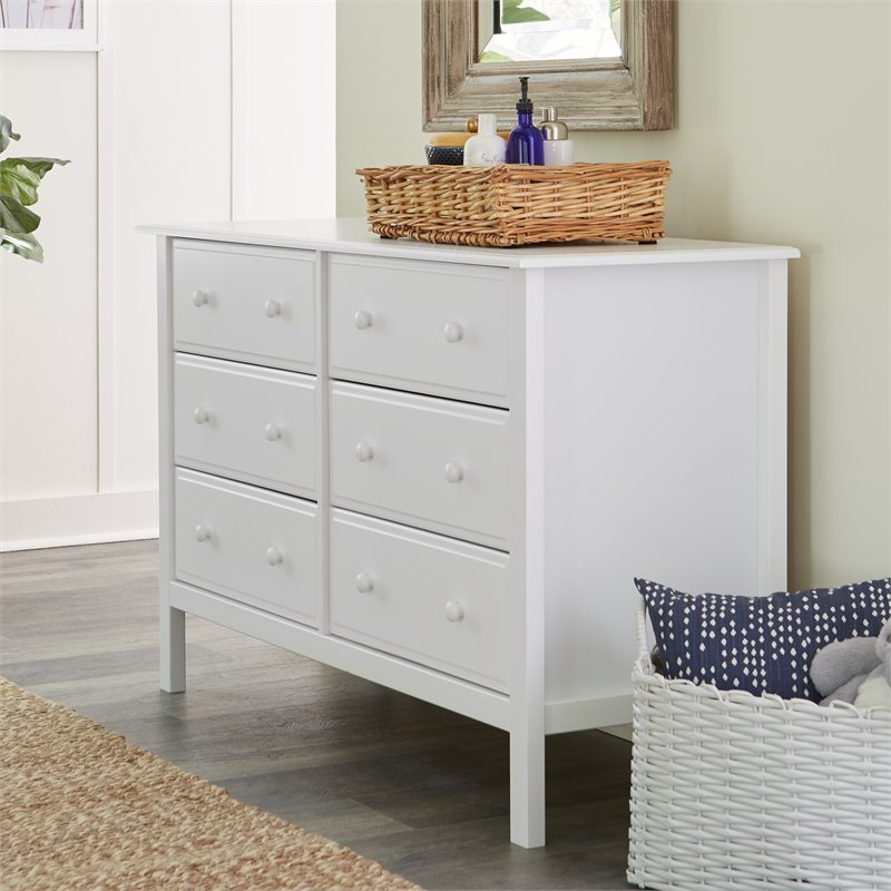 DaVinci Jayden 6-Drawer Double Wide Dresser in White