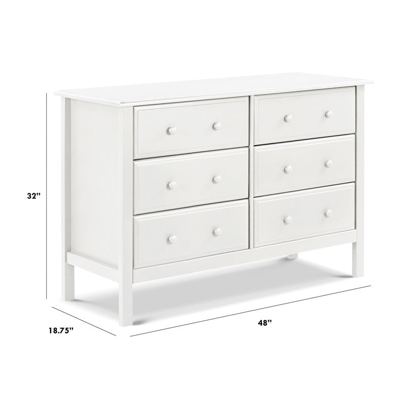 DaVinci Jayden 6-Drawer Double Wide Dresser in White