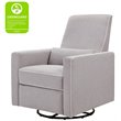 DaVinci Piper Recliner and Swivel Glider in Gray with Cream Piping