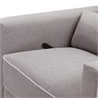 DaVinci Piper Recliner and Swivel Glider in Gray with Cream Piping